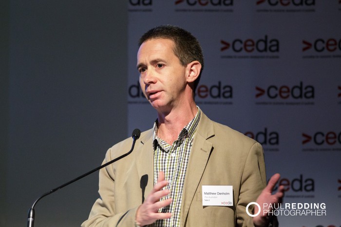 Matthew Denholm- Tasmanian Correspondent, The Australian. CEDA- Economic and Political Overview 2014 by Paul Redding - Hobart Conference Photographer