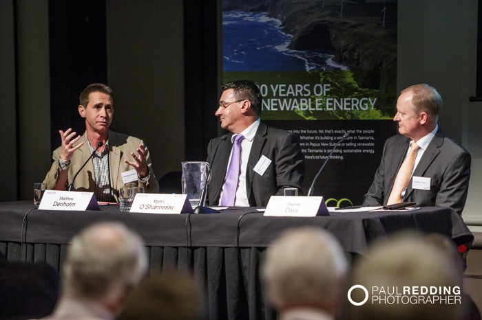 Martin O'Shannessy - Chief Executive, Newspoll. State political outlook and Matthew Denholm, Stephen Davy, Martin O'Shannessy - CEDA- Economic and Political Overview 2014 by Paul Redding - Hobart Conference Photographer