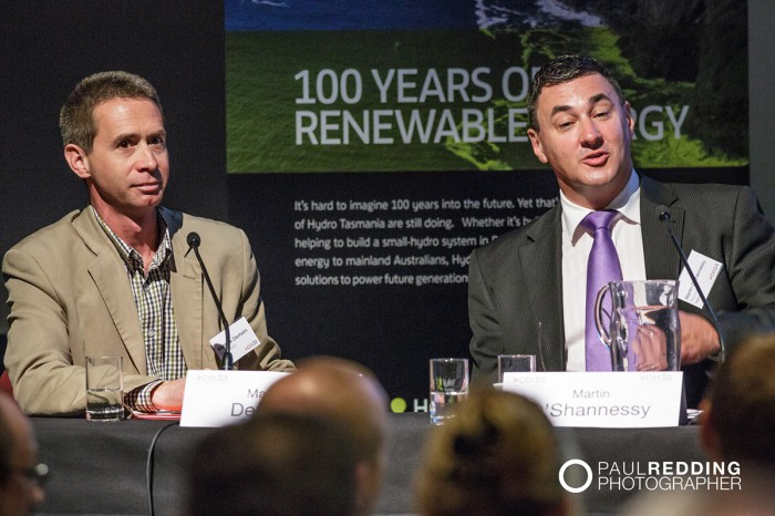 Martin O'Shannessy - Chief Executive, Newspoll. State political outlook and Matthew Denholm, Stephen Davy, Martin O'Shannessy - CEDA- Economic and Political Overview 2014 by Paul Redding - Hobart Conference Photographer