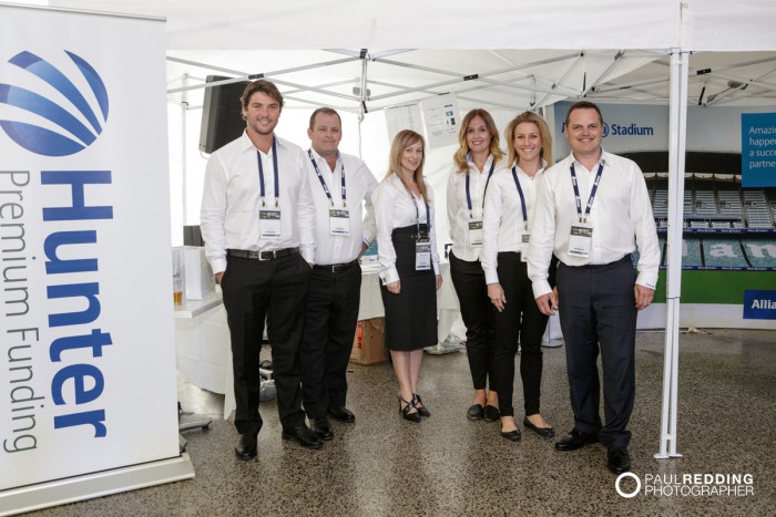 Hunter Premium Funding Stand at Insurance Advisernet Australia Conference 2015 - Trade Show at Princes Wharf No 1 Shed. Photography by Paul Redding, Hobart Trade Show Photographer.