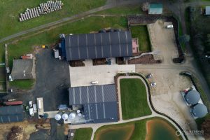 Adams Distillery Tasmania - Aerial Drone. Main complex - birds eye view
